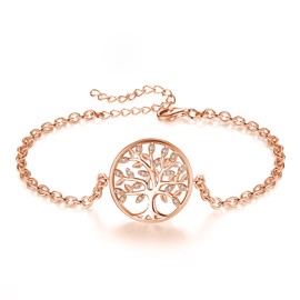 AEONSLOVE 925 Sterling Silver Tree of Life Bracelet for Women Gold Tree of Life Jewelry, Family Tree Bracelets Gifts for Wife Mom Grandma Sister