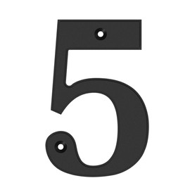 Unique 5-Inch High Acrylic House Numbers - Rustproof & Anti-fade Mailbox Number/Float or Flush Mount - Enhance Home Address Visibility/Black Finished/Number 5