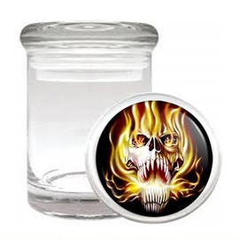 Odorless Air Tight Medical Glass Jar Skull Design-020