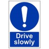 V Safety Drive Slowly Sign - 200mm x 300mm - 2mm Rigid Plastic