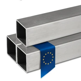 Stahl-Shop24 - Stainless Steel Square Tube V2A Hollow Profile Welded Polished Construction Tube Square Tube for Constructions Material 1.4301, Length: 2000 mm, Dimensions: 25 x 25 x 2 mm