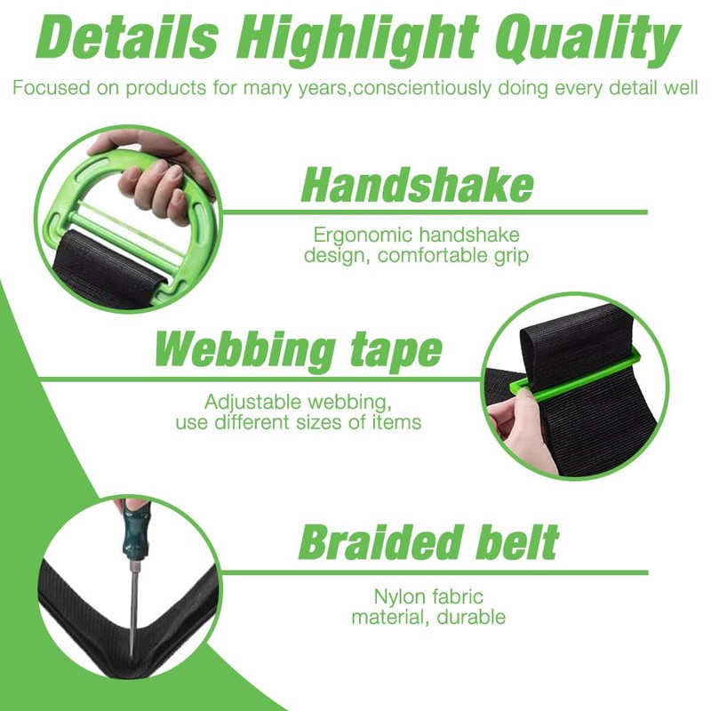 Mineup 2 Pack Adjustable Lifting Moving Straps, Single or Multi-Person