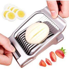 Stainless Steel Egg Slicer, Egg Cutting Tools, Egg Harp, Egg Cutting Tool, Aluminium Metal, Egg Slicer, Dishwasher Safe, for Eggs, Mushrooms, Strawberries