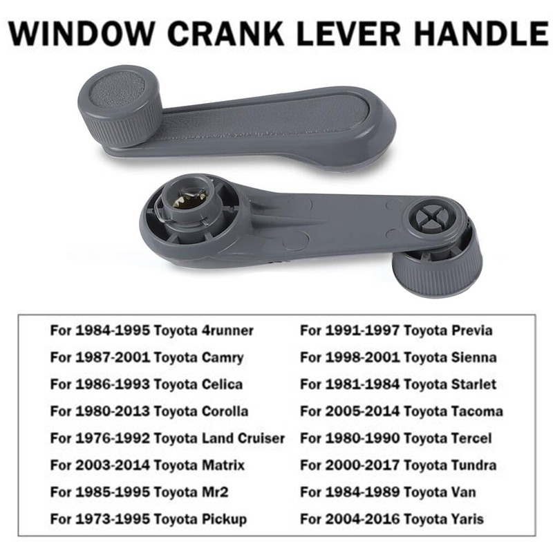 Pair Left & Right Window Winder Handle for Toyota Landcruiser