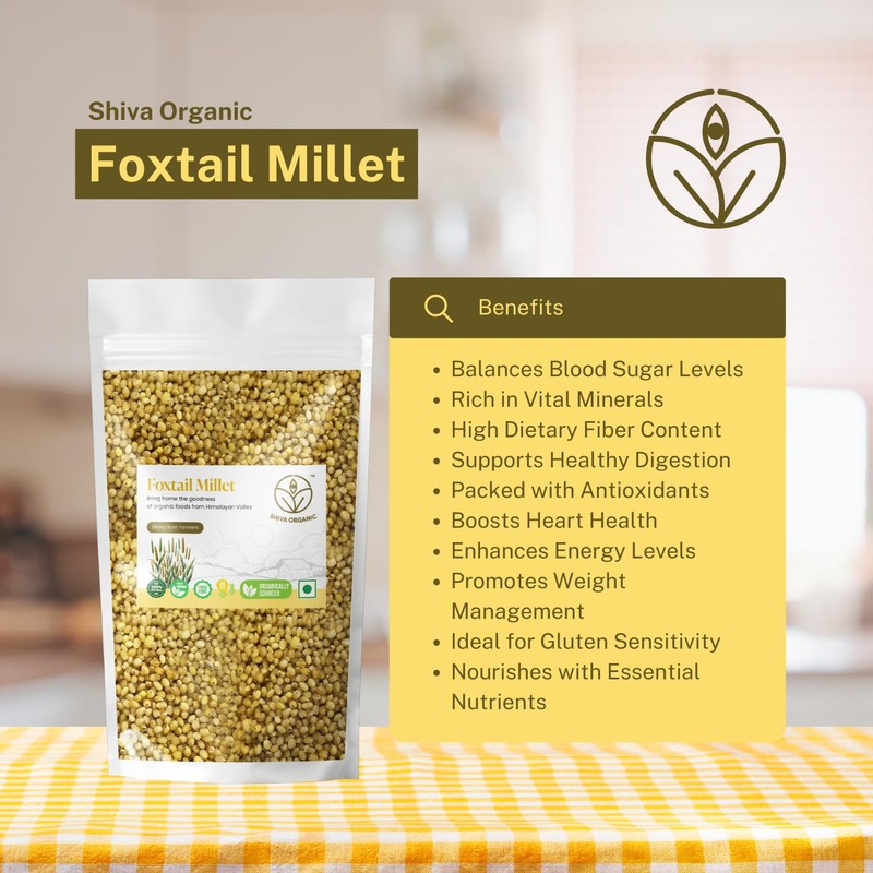 Shiva Organic Foxtail Millet 900g - Gluten-Free Whole Grain Superfood