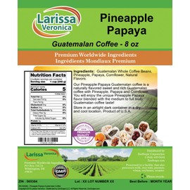 Pineapple Papaya Guatemalan Coffee (Gourmet, Naturally Flavored, Whole Coffee Beans) (8 oz, ZIN: 565384)