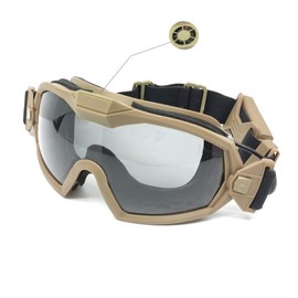 PAIRSOFTWIN Airsoft Tactical Goggles with Fan Anti Fog and 2 Lens