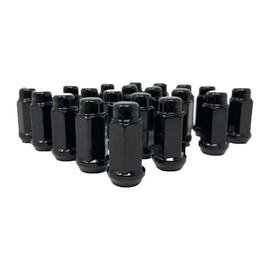 C8 Corvette Bulge Acorn Wheel Lug Nuts 19mm - 14 x 1.5-1.90 Long - Complete Set of 20 for 2020-2025 Corvettes (Black)
