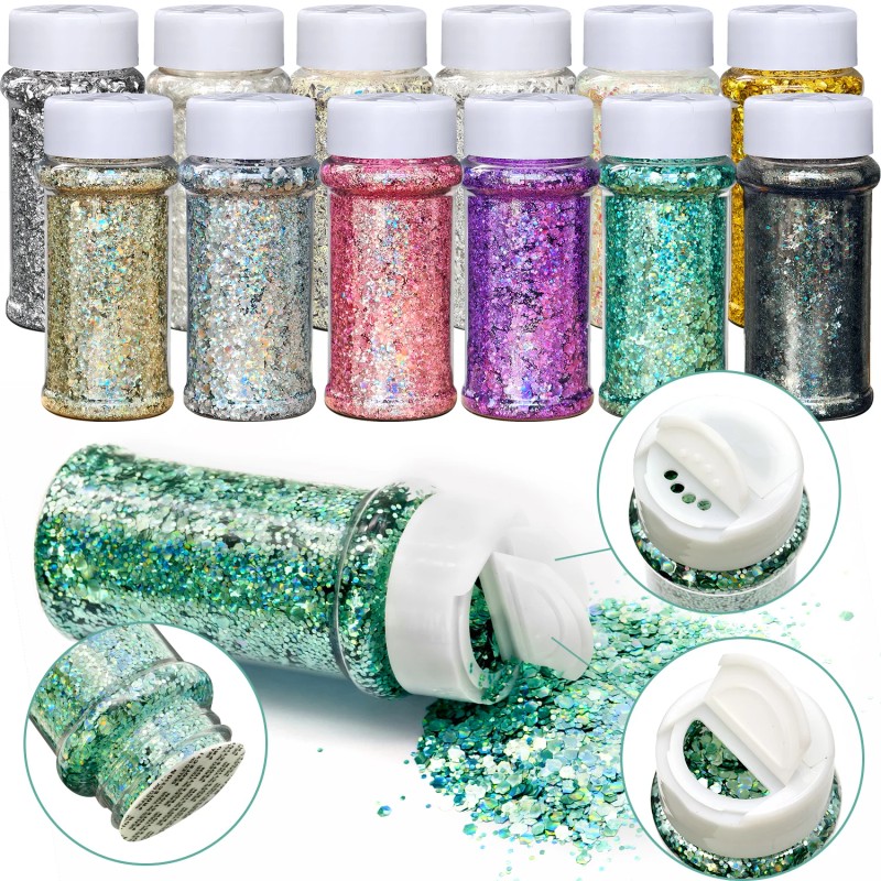 5D Cat Mix Bubble Chunky Glitter 12 Pcs Set 2oz