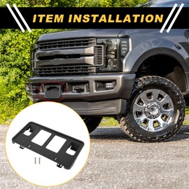 REPAIROCK License Plate Bracket for Ford F-150 2006-2008 Front Bumper License Plate Frame Bracket Holder Mounting Accessories Plastic W/Screws Black 1 Set