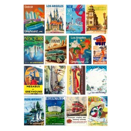 Three Inches Under 1:25 G scale model vintage bus travel Greyhound posters