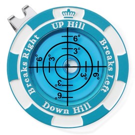 Golf Green Reader, Golf Ball Marker Hat Clip with High Precision Horizontal Bubble, Putting Training Aid Golf Accessories Tool Gift for Men Women (Blue&SkyBlue)