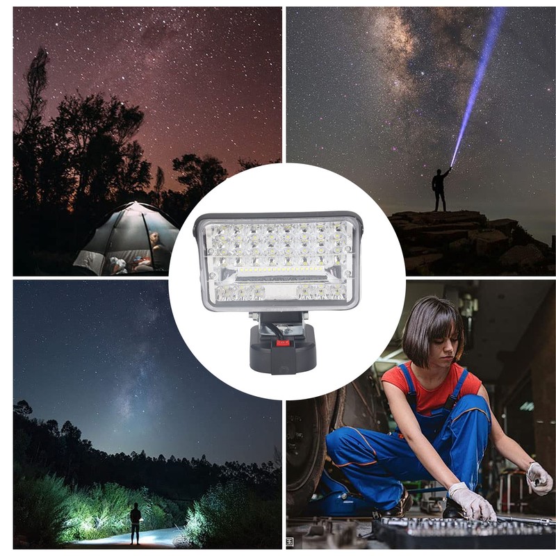 144W 7200LM LED Work Light Spotlight Floodlight Emergency Portable Flashlight
