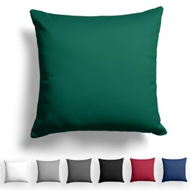 Alreya Mako Satin Cushion Cover 50 x 50 cm - 100% Cotton with YKK Zip, Super Soft Pillow Case, Pillow Slip, Oeko-Tex® Standard Certified, Forest Green, Cushion Cover Only
