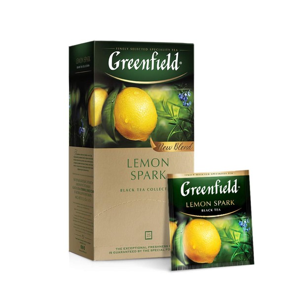 Greenfield Lemon Spark Black Tea Fruit & Herbal Collection 25 Teabags The Execptional Freshness Of Tea Is Guranteed By The Special Foil Sachet