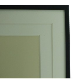 Sixtrees Park Lane 285380(MIF) Satin Black Metal 10 x 8 inch Photo Frame with Double Soft White Mount - Complete with microfibre polishing cloth.