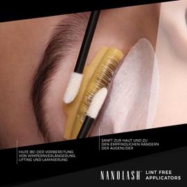 Velour Applicators for Eyelashes and Eyebrows Nanolash Pack of 50 - Disposable Eyelash Applicators, Lint-Free Applicator