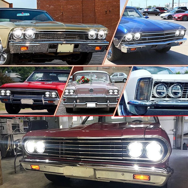 Mayello Upgrade for Ford Galaxie 500 1962-1974 4pcs 5.75" Round