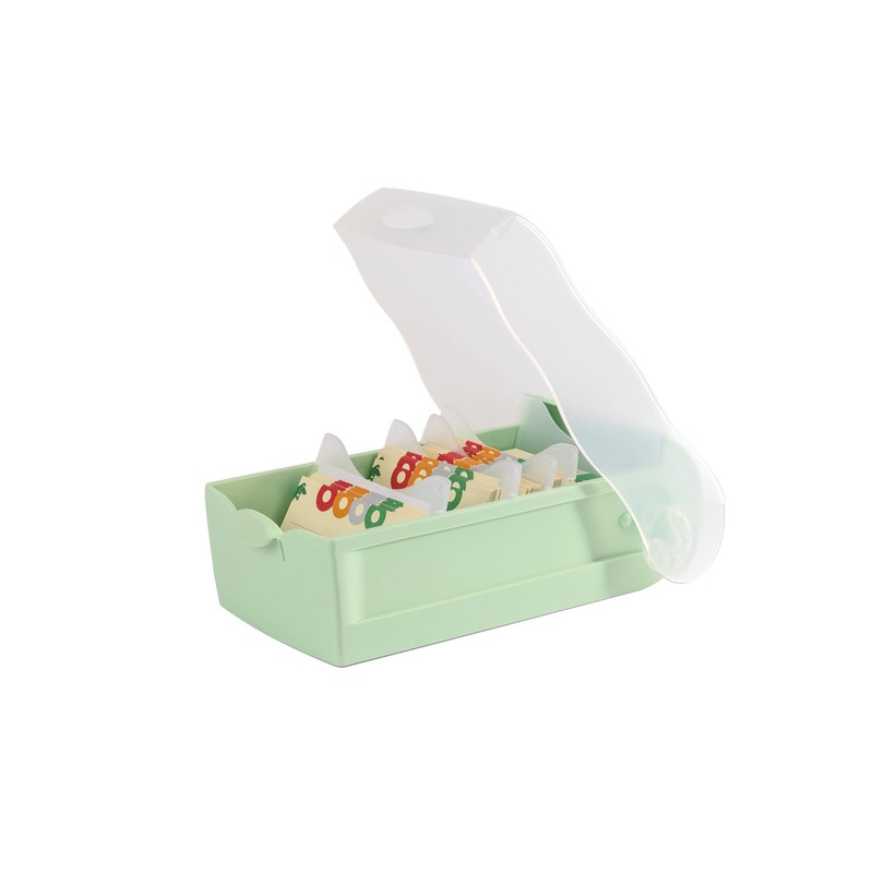 HAN Croco flashcard box, easy to learn vocabulary with 5-compartment