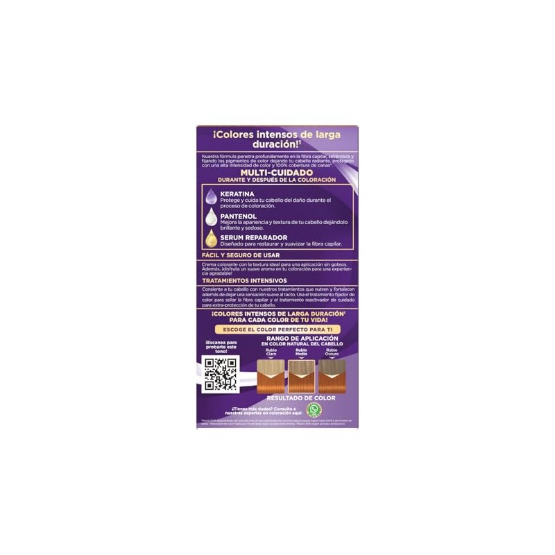 Palette Tinte para cabello Color Creme Rubio Cobrizo 9-7, 50