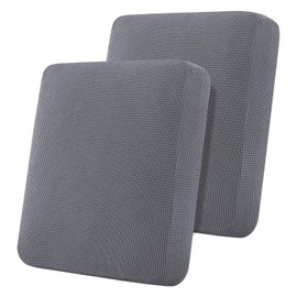 Turquoize High Stretch Cushion Cover Sofa Cushion Furniture Protector for Sofa Seat Sofa Slipcover Sofa Cover Soft Flexibility with Elastic Bottom (2 Piece Loveseat Cushion Covers, Charcoal Gray)