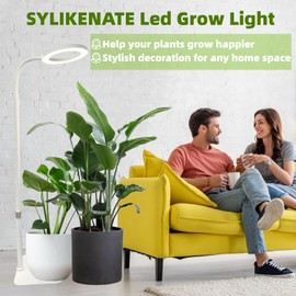 SYLIKENATE LED Grow Light for Indoor Plants, Full Spectrum led Grow Light,35 inches Adjustable Height,Growing Lamp with Timer,Dimmable Brightness,Ideal for Tall Plants