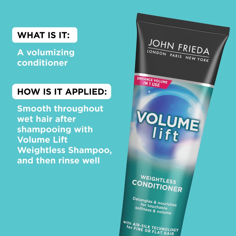 John Frieda Volume Lift Weightless Conditioner, Lightweight Volumizing Conditioner with