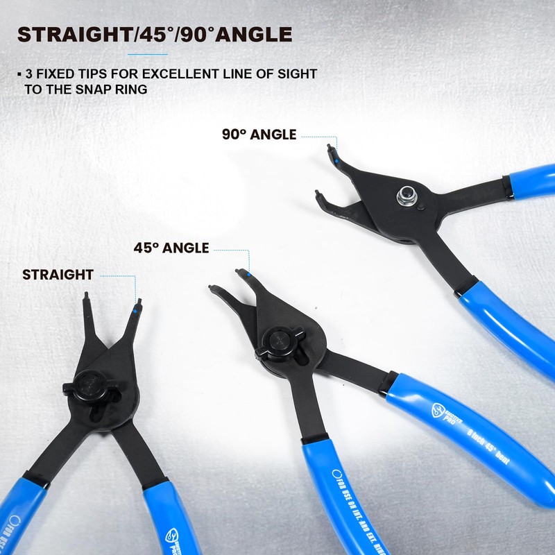 SMOTIVEPRO 12 Piece Versatile Retaining Snap Ring Pliers set,Heavy Duty