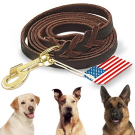 Highland Farms Select Premier 9.35Ft Leather Dog Training Leash. Made from Leather and is a Great Option for Hunting Dogs or General Obedience in The Backyard.Christmas Dog Gifts-Brown