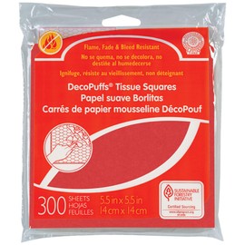 DecoPuffs Tissue Paper Squares, Scarlet, 5-1/2" x 5-1/2", 300 Count