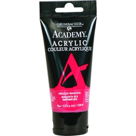 Grumbacher Academy Acrylic Paint, Gloss, 75ml/2.5 Ounce Plastic Tube, Process Magenta (C251P)