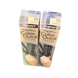 Sally Hansen Color Quick Fast Dry Nail Color Pen, 10 Sand Shimmer (Pack of 2)