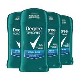 Degree Men Ultra Fresh Antiperspirant Deodorant Stick Cool Rush Pack of 4 for 48H Sweat and Odor Protection for Men, 2.7 oz