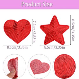 10Pcs 3inch Sequin Star Iron on Patches Glitter Stars Patches Embroidery Iron on Stars for DIY Sew on Patches Hats Clothes Backpacks Dress Pants Jeans (Gradient)