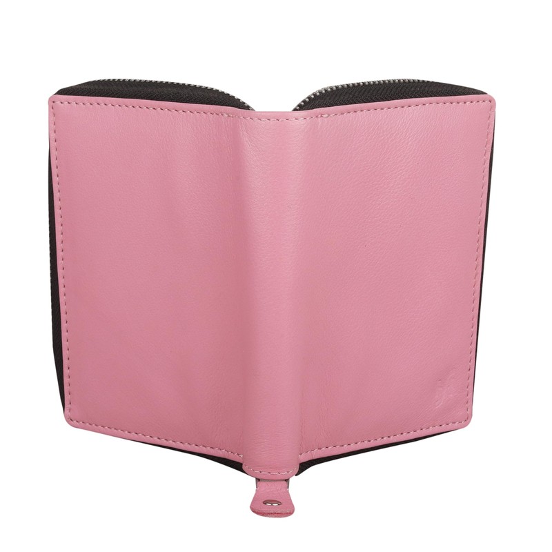 STARHIDE Women RFID Safe Protector Zip Around Genuine Leather Wallet