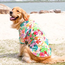 BT Bear Dog Hawaiian Shirts,Dog Summer Clothes Breathable Dog Cotton T-Shirts 3XL-8XL for Medium Dog Large Dogs (5XL,Red)