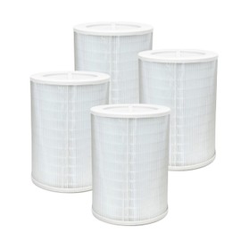 Nispira 12010 3-in-1 True HEPA Activated Carbon Filter Replacement for Clorox Large Air Purifier 11010 & 11011 | Removes Smoke, VOCs, Odor | 4 Pack