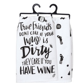 Primitives by Kathy 33209 LOL Made You Smile Dish Towel, 28" x 28", True Friends