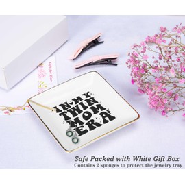 NZY Twin Mom Club-Gender Reveal Gift-New Mom Gift-In My Twin Mom Era-Baby Gift Shower-New Baby Gift-Twin Announcement Gift-Christmas Decor Gift-Ceramic Jewelry Tray Trinket Holder Ring Dish