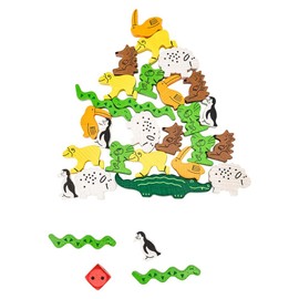 HABA 3678/4478 Wooden Toy, Ride on Crocodile, Educational Toy, Concentration, Stacking, Kids, Gift, Building Blocks, Animal Upon Animal Themes n Series