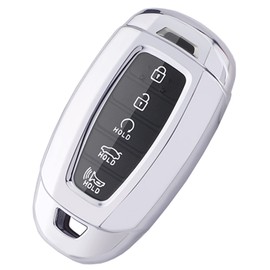 Key Fob Cover Case Fit for Hyundai Palisade Elantra GT Accent Kona Santa Fe Veloster 2022 2021 2020 2019 Remote Holder Skin Protector Keyless Entry Sleeve Accessories (Silver)