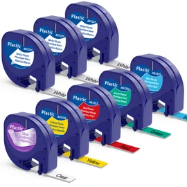 8 x MarkField Compatible Tape to Replace Dymo Letratag Label Tape 12 mm x 4 m, Compatible with Dymo Letratag Label Tape 91221, Compatible with Dymo LetraTag 200B LT-110T LT-100T Plus XR XM