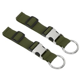 PATIKIL Add A Bag Luggage Straps, 2 Pcs Adjustable Suitcase Belt, Travel Accessories Metal Buckle for Connecting Your Luggage Jacket, Dark Green
