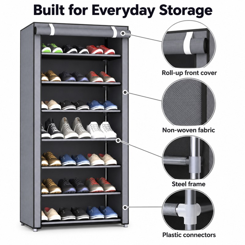 Multi-Tier Shoe Rack for Home Storage – Space-Saving 6/8/10-Tier Organizer