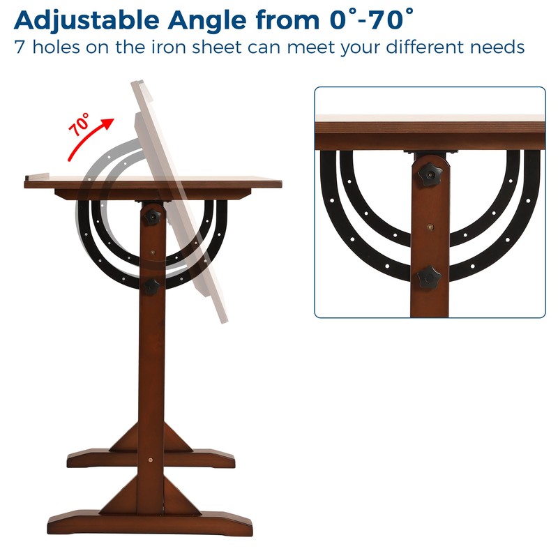 VISWIN Wood Drafting Table for Adults, 24'' x 35" Drawing