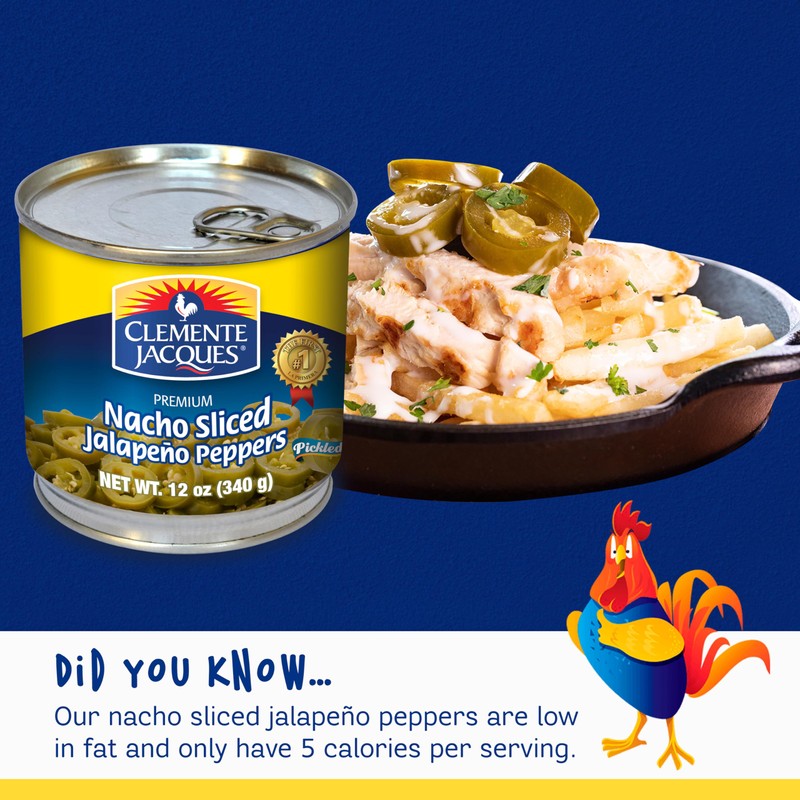Clemente Jacques Nacho Jalapeno Peppers, Sliced Spicy Jalapeno, 12 oz