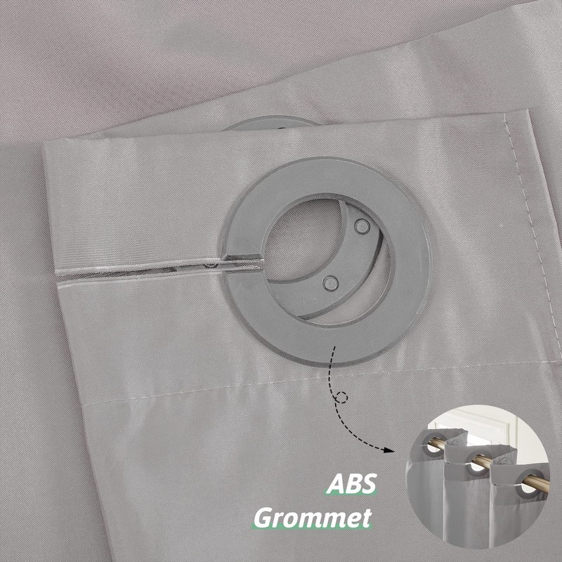 Furlinic Grey Shower Curtain Mould Proof Resistantand Waterproof Washable Extra