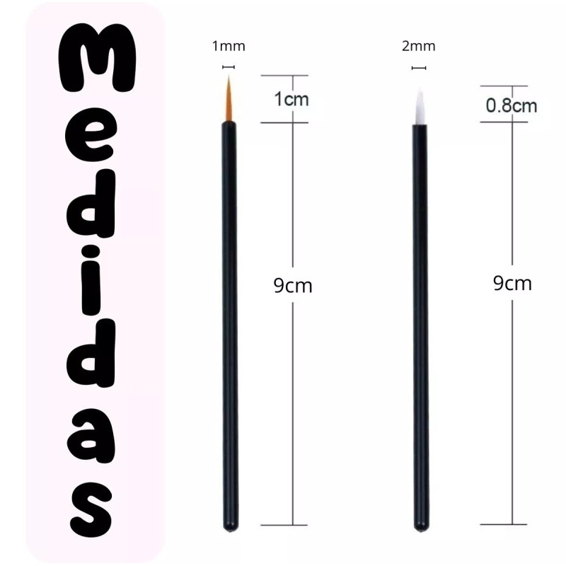 Veraly Pincel Delineador De Ojos Cepillo Delineado Punta Suave 50pz