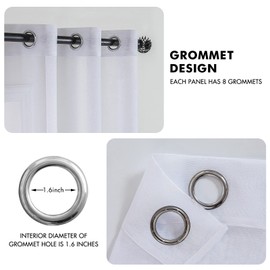 MIULEE 2 Panels Sheer Window Curtains Elegant Window Voile Panels Drapes Treatment for Bedroom Living Room 46" Wx72" L Grommet Top White