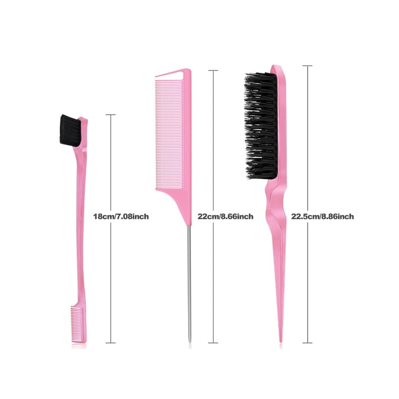 Laroal Three-Row Hair Comb, Hairdressing Comb with Pointed Stem, Double
